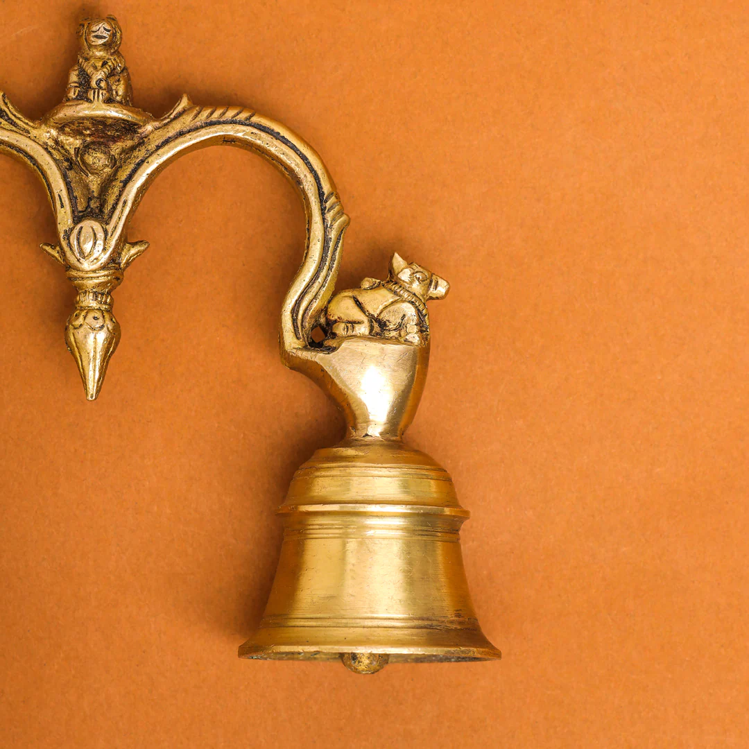 Brass Nandi Double Handbell (5 Inch) - Image 3