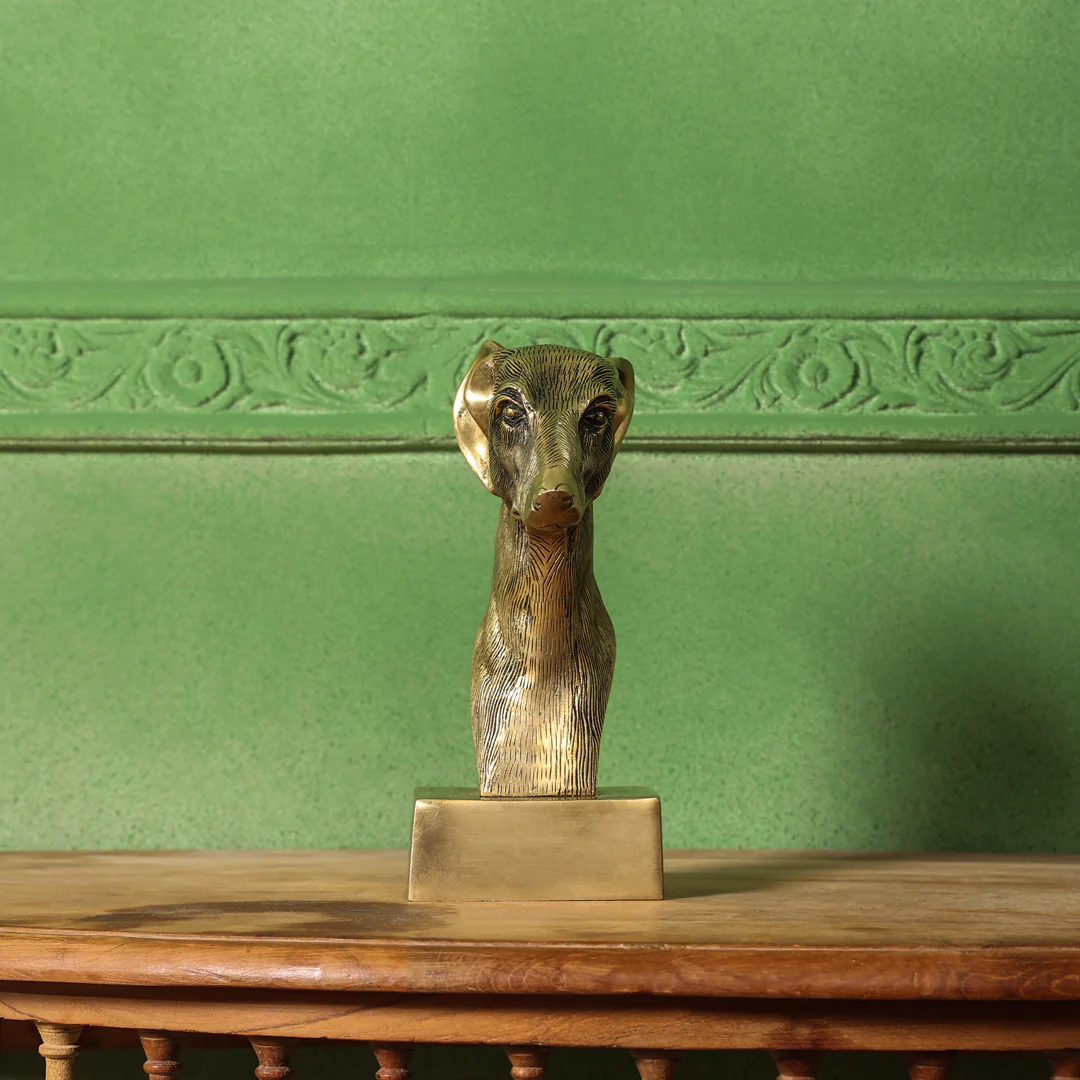Brass Dog Head Figurine (9 Inch) - Image 2