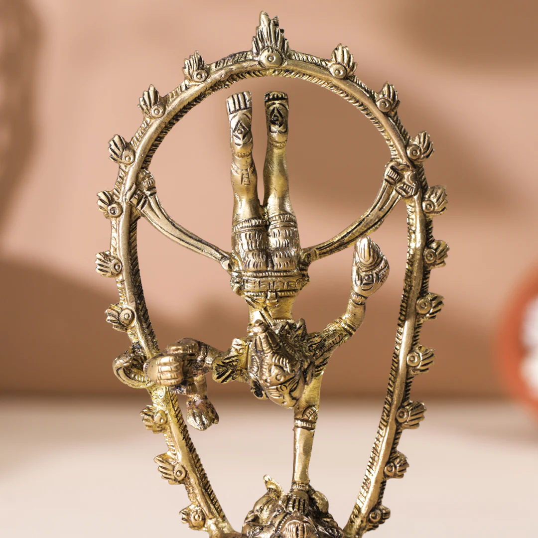 Brass Nataraja Dancing Shiva (6 Inch) - Image 2