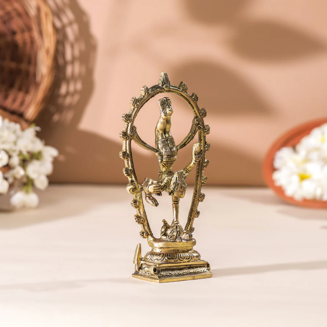 Brass Nataraja Dancing Shiva (6 Inch) - Image 4