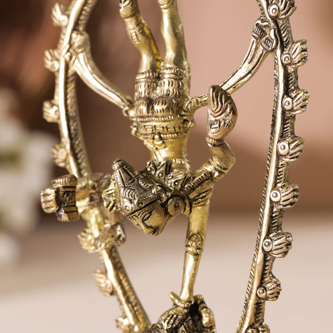 Brass Nataraja Dancing Shiva (6 Inch) - Image 6
