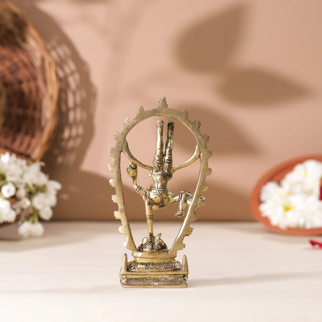 Brass Nataraja Dancing Shiva (6 Inch) - Image 7