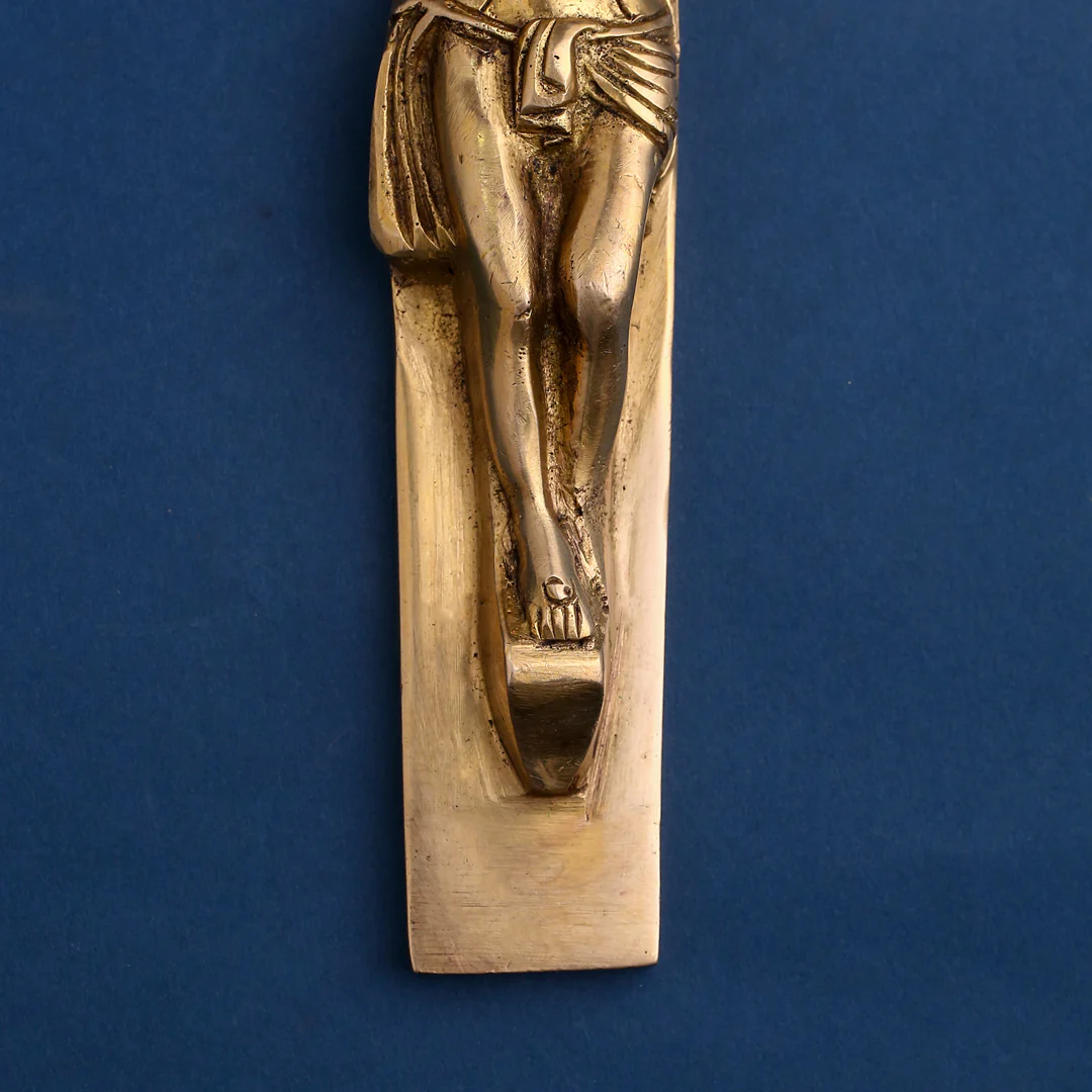 Brass Christian Cross Jesus Christ Wall Hanging (11 Inch) - Image 3
