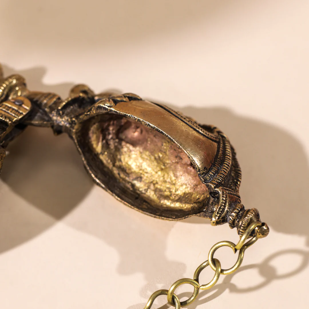 Brass Chuna Dani With Long Chain And Stick (2.5 Inch) - Image 6