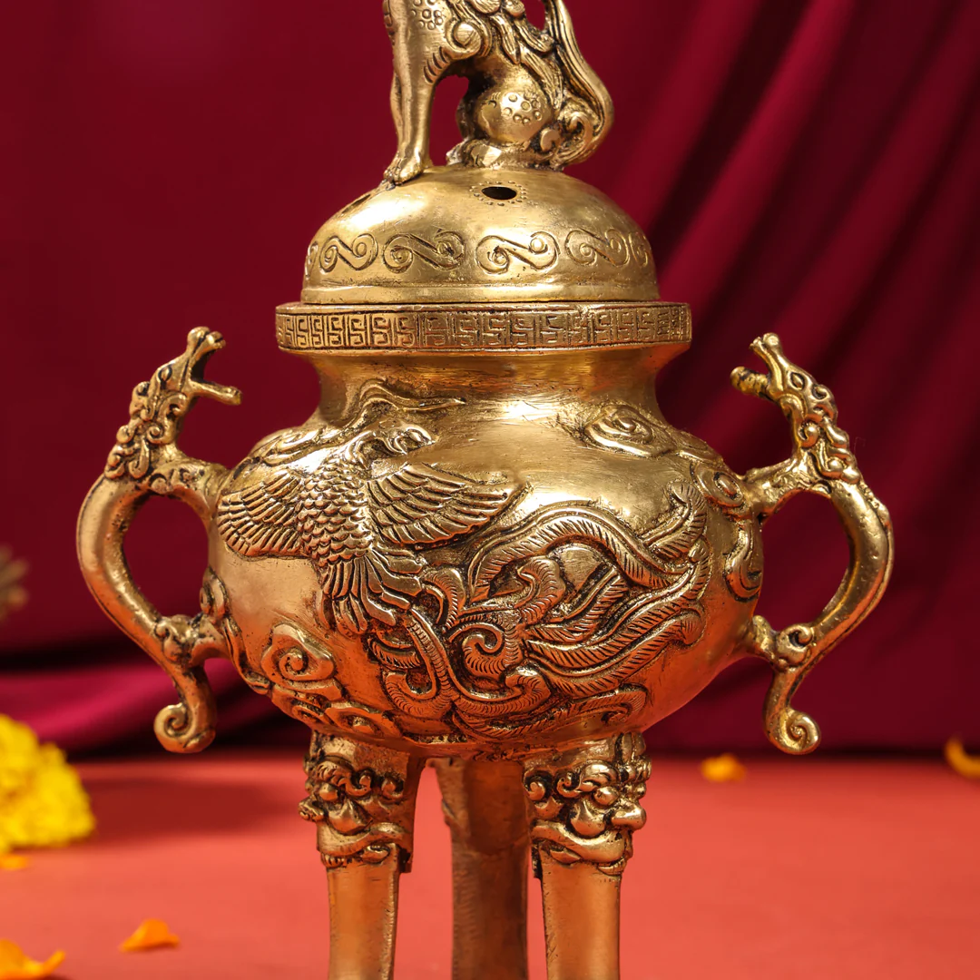 Brass Antique Pot With Lid (9.5 Inch) - Image 5