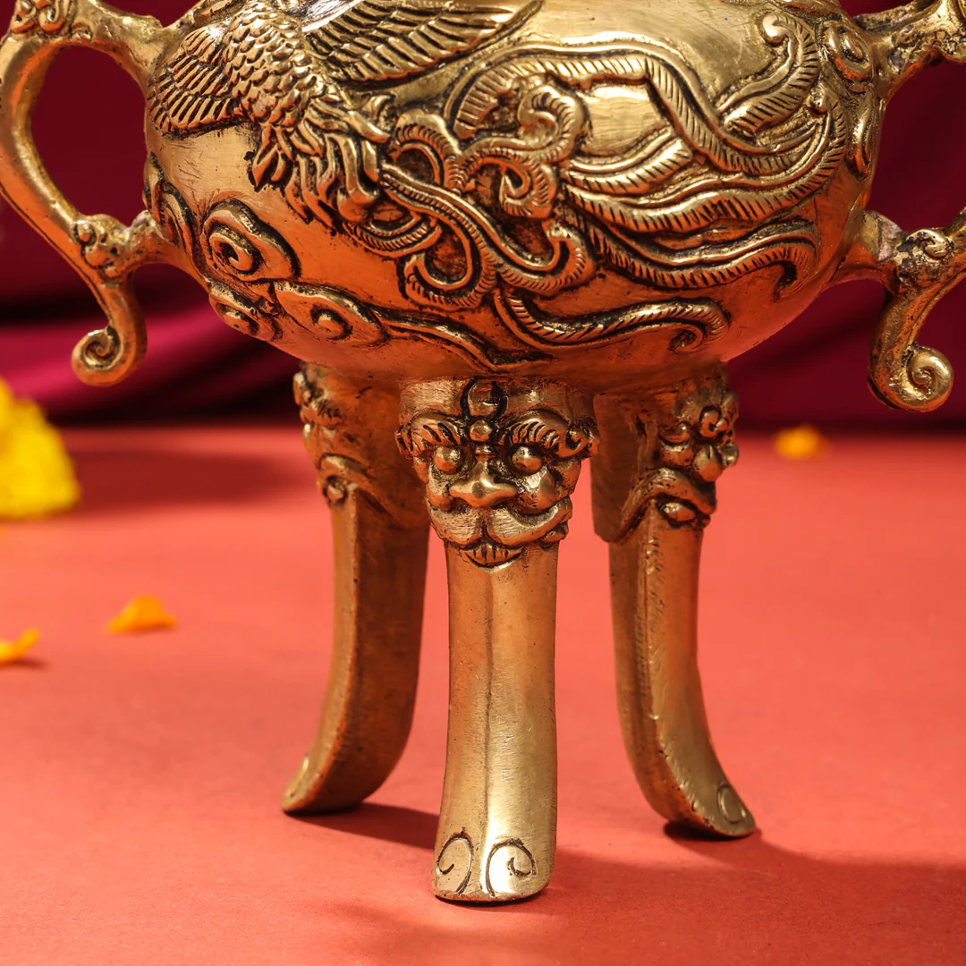 Brass Antique Pot With Lid (9.5 Inch) - Image 7