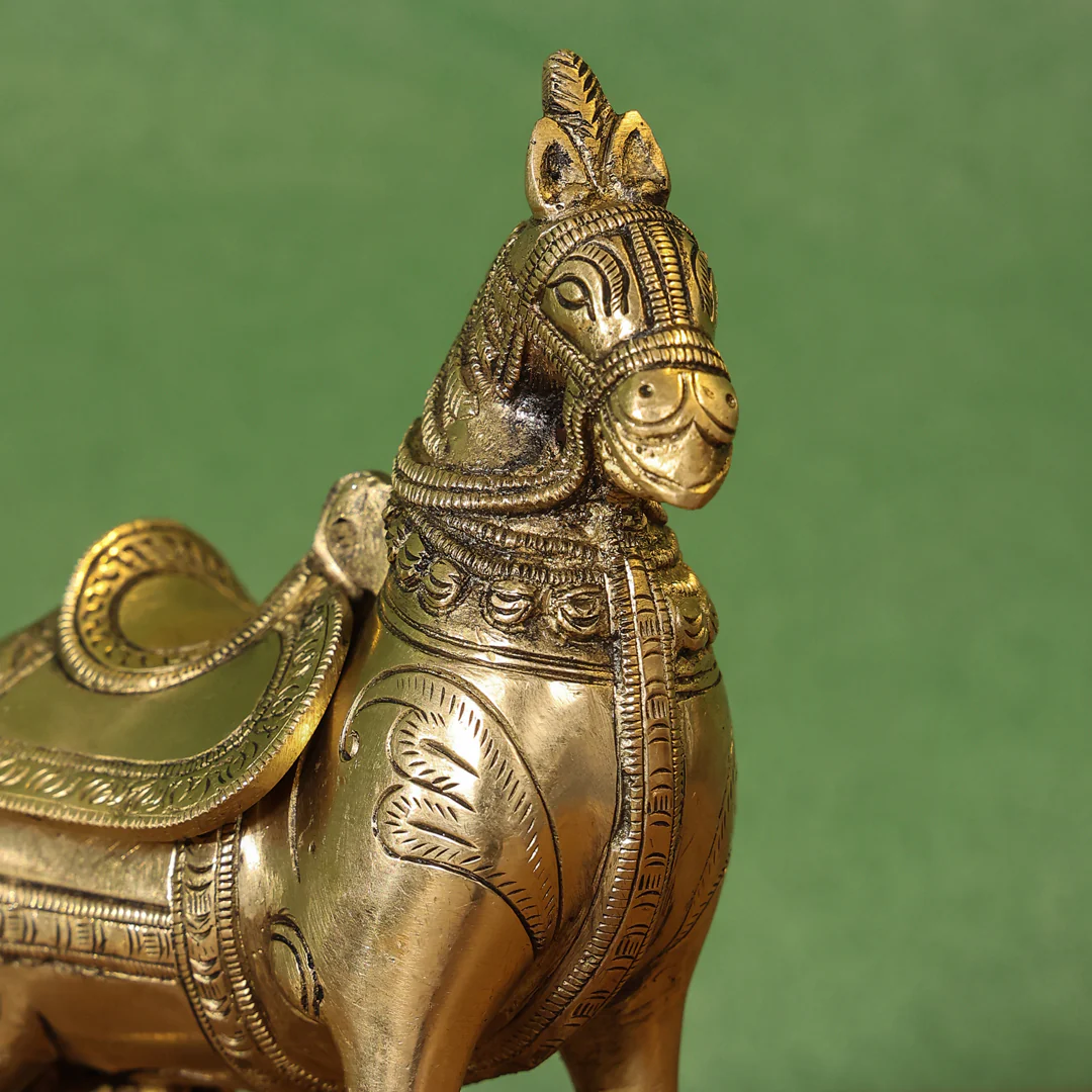 Brass Horse Figurine Money Box (6.2 Inch) - Image 2