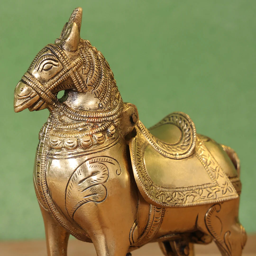 Brass Horse Figurine Money Box (6.2 Inch) - Image 3