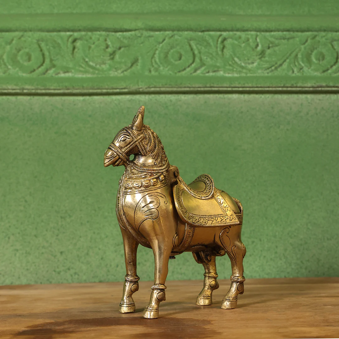 Brass Horse Figurine Money Box (6.2 Inch) - Image 4