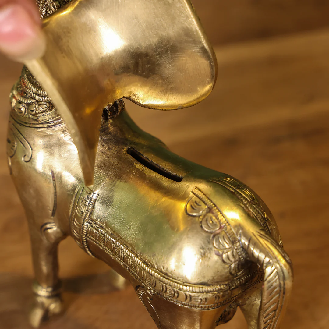 Brass Horse Figurine Money Box (6.2 Inch) - Image 6