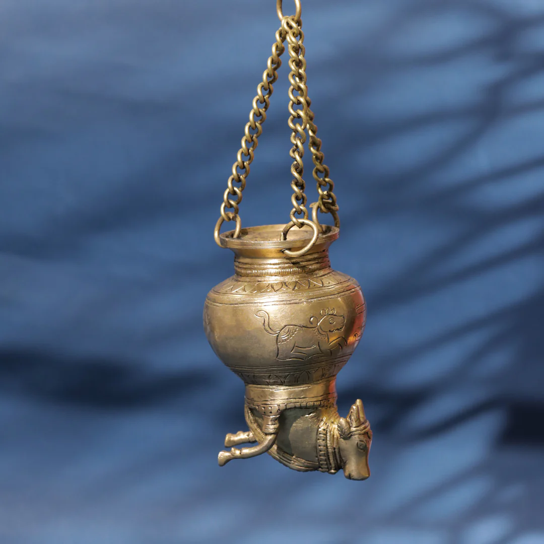 Divine Brass Nandi Gangajali Sacred Vessel of Devotion & Purity (9-Inch) - Image 3