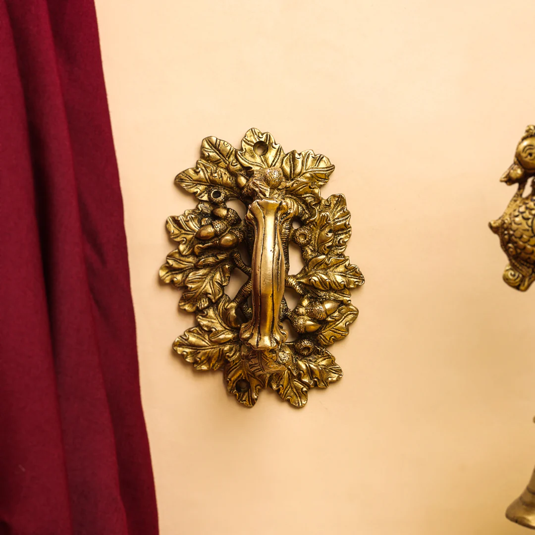 Brass Flower Door Handle (6 Inch) - Image 2