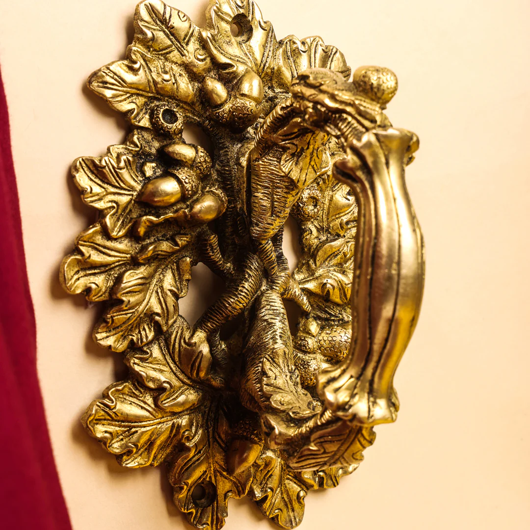 Brass Flower Door Handle (6 Inch) - Image 3