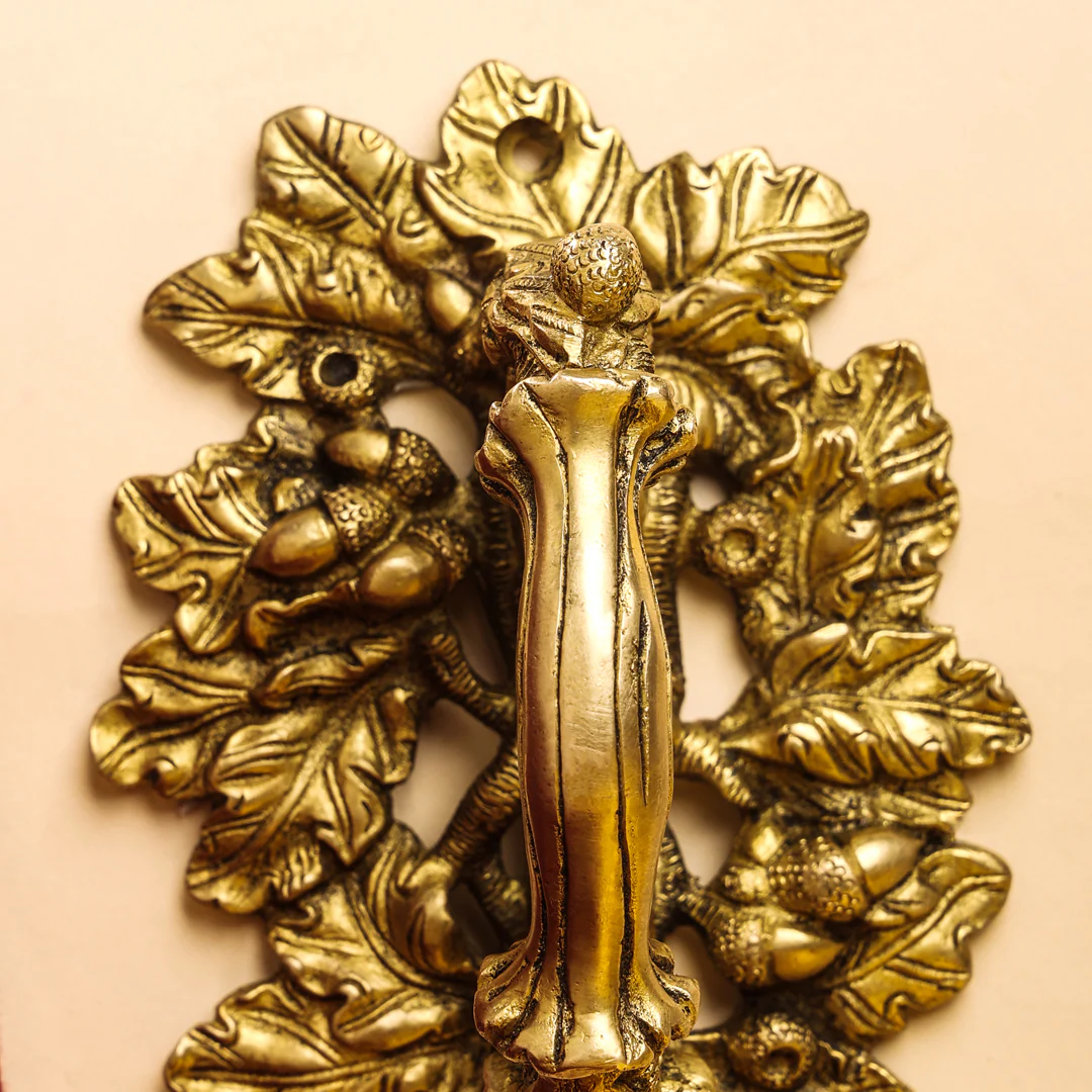 Brass Flower Door Handle (6 Inch) - Image 4