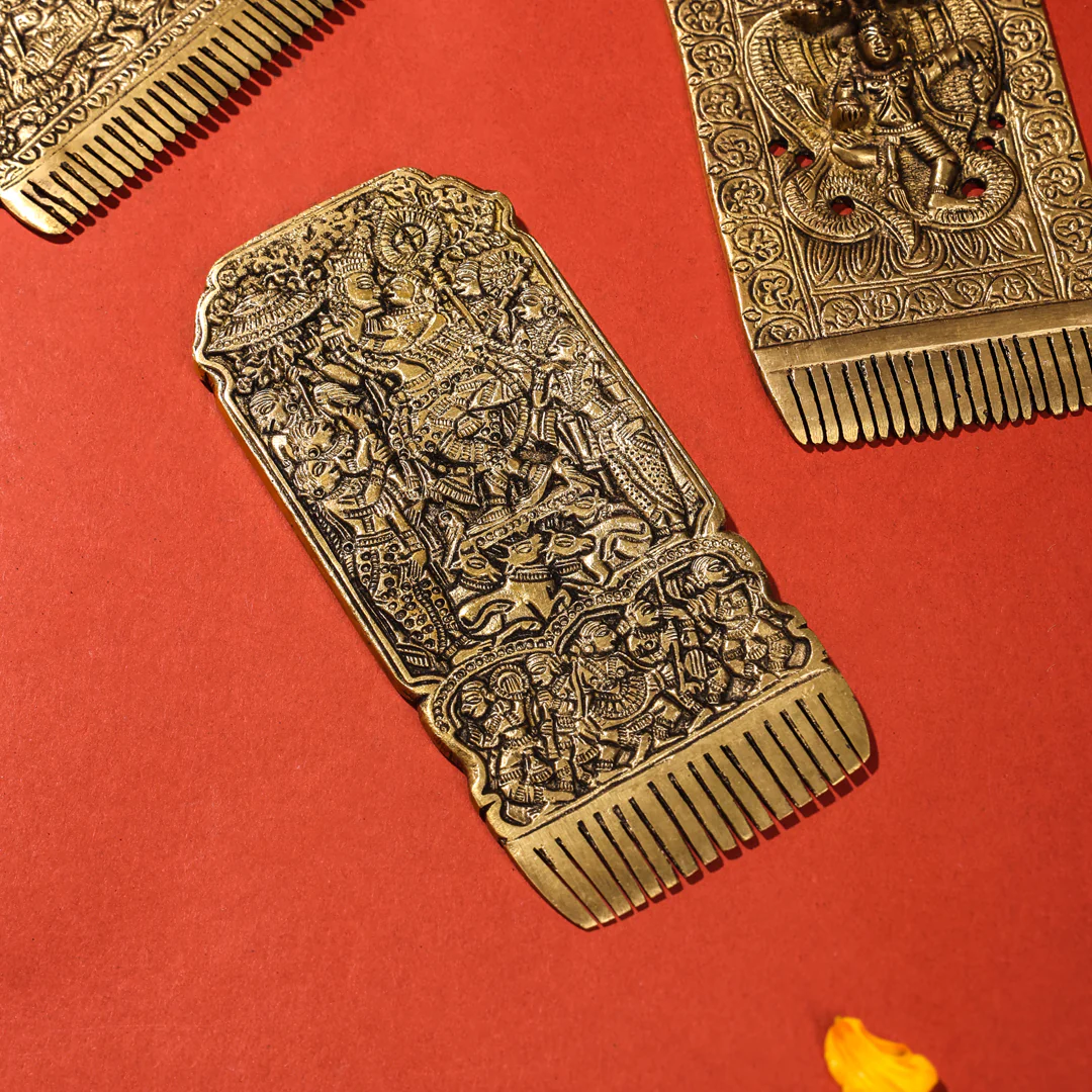 Brass Vintage Hair Comb - Image 5