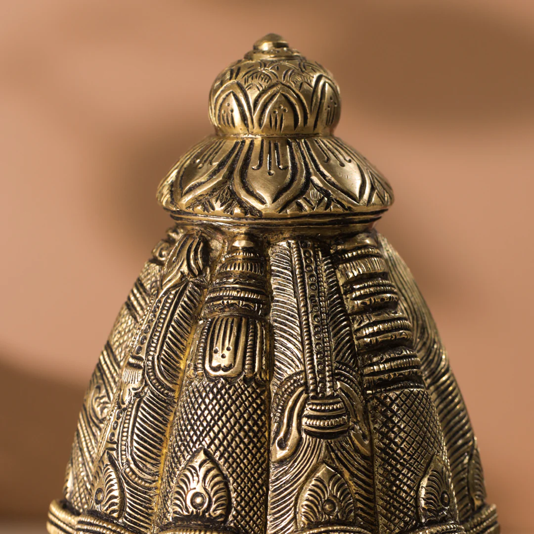 Brass Shiva Multiple Head Mukhlingam Idol (7.5 Inch) - Image 3