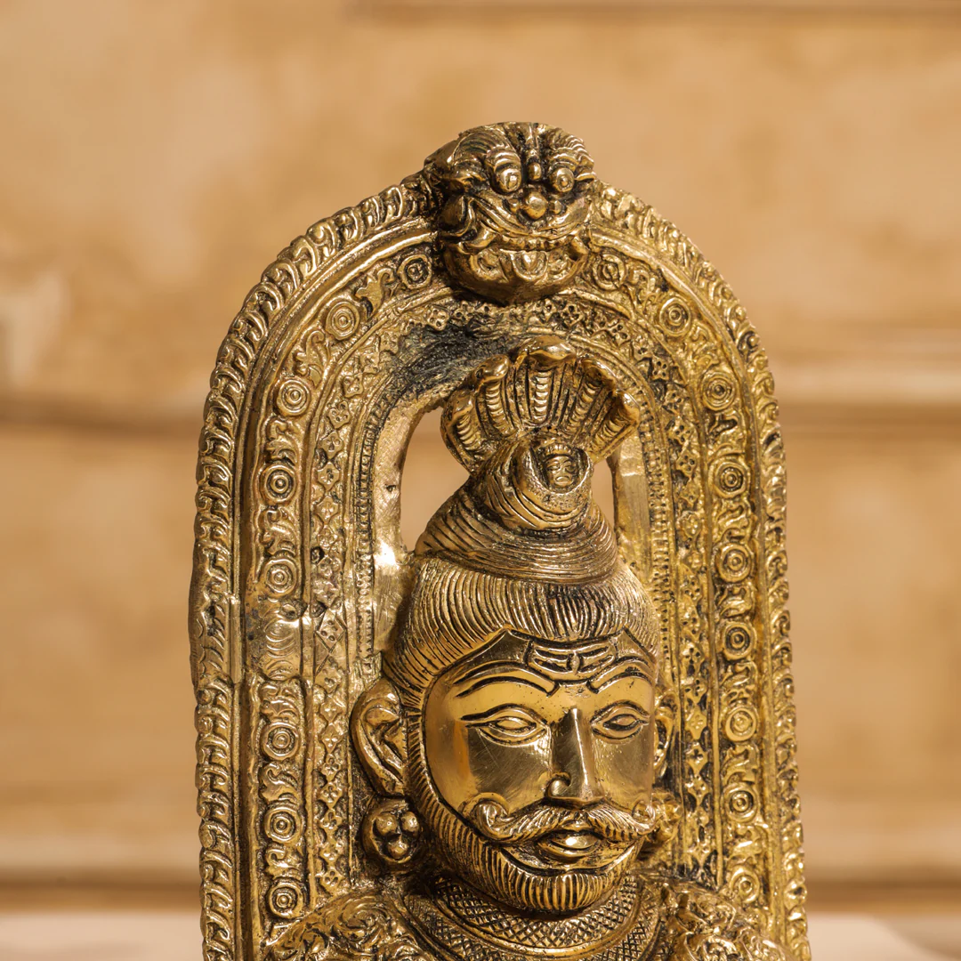 Brass Shiva Head Idol With Kirtimukha (8.5 Inch) - Image 2