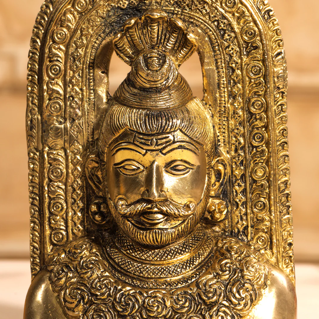 Brass Shiva Head Idol With Kirtimukha (8.5 Inch) - Image 4