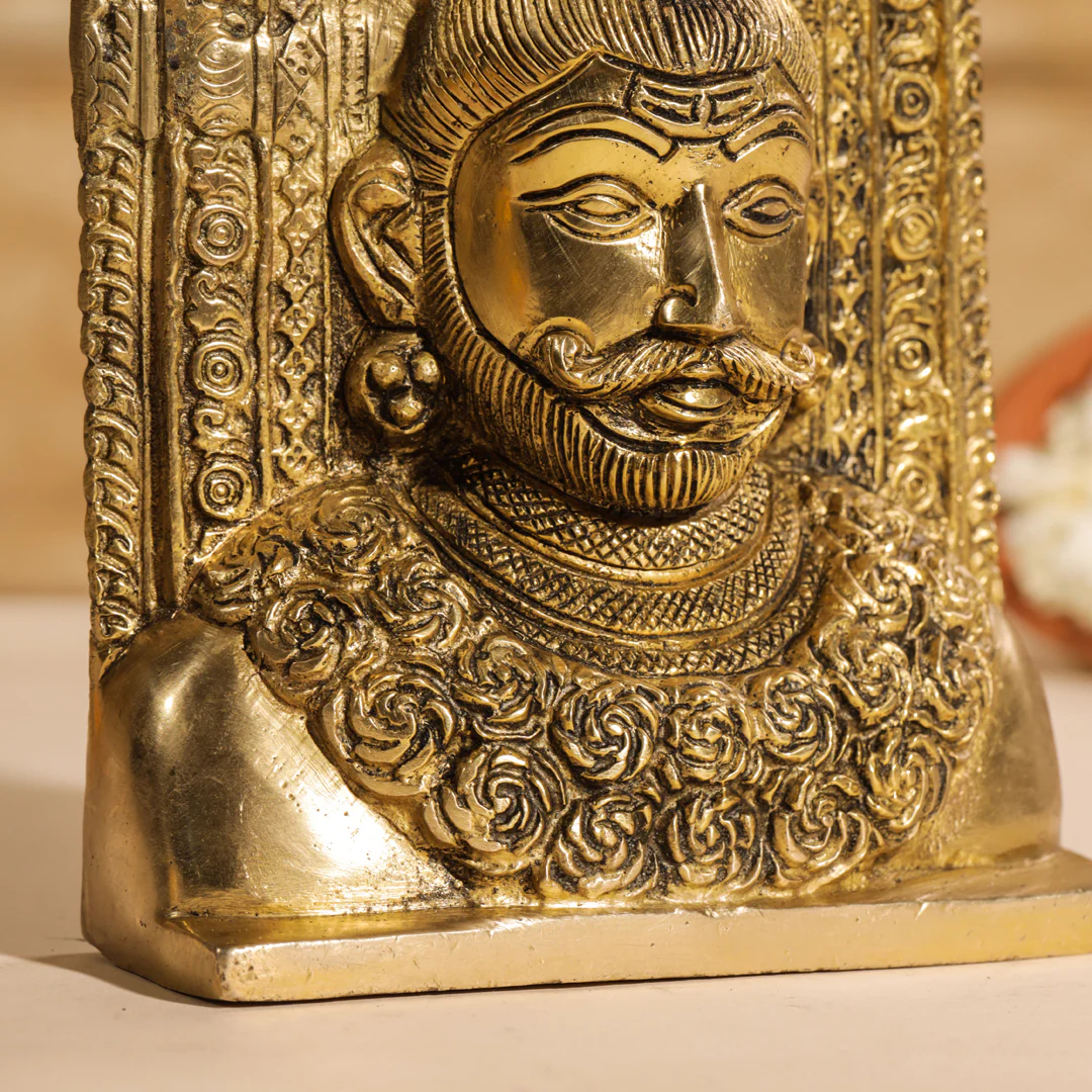 Brass Shiva Head Idol With Kirtimukha (8.5 Inch) - Image 5