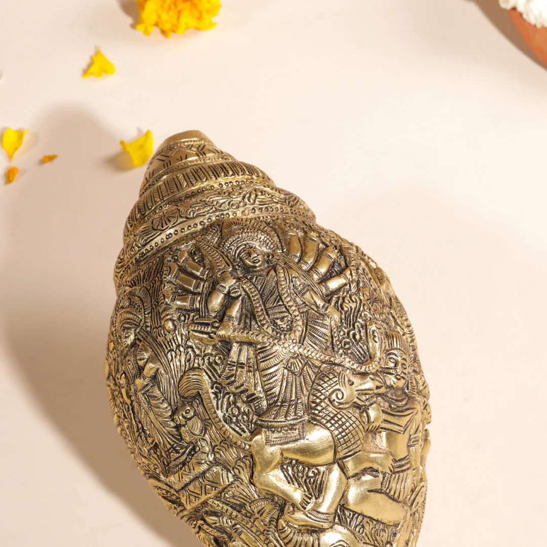Brass Durga Conch (10 Inch) - Image 2