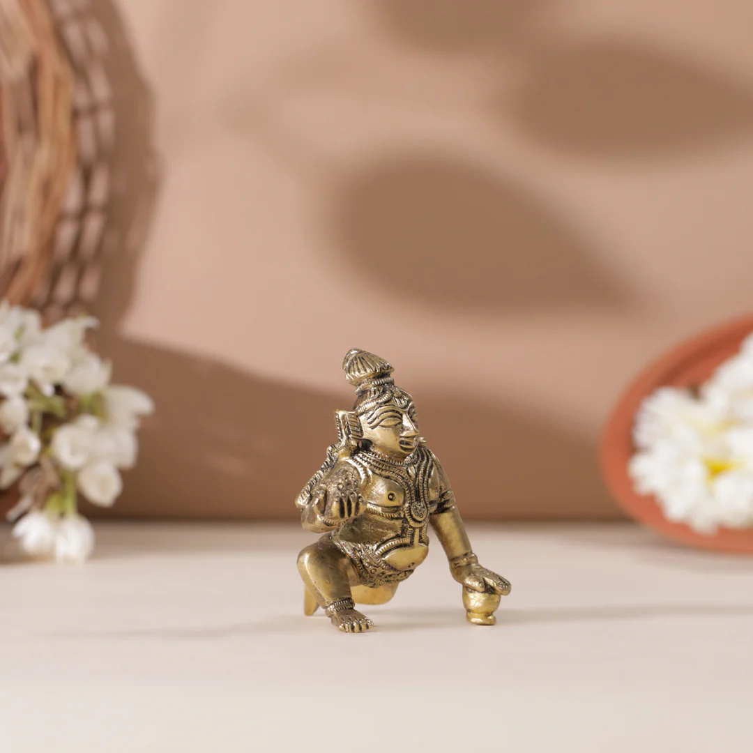 Brass Laddu Gopal Idol (3 Inch) - Image 2