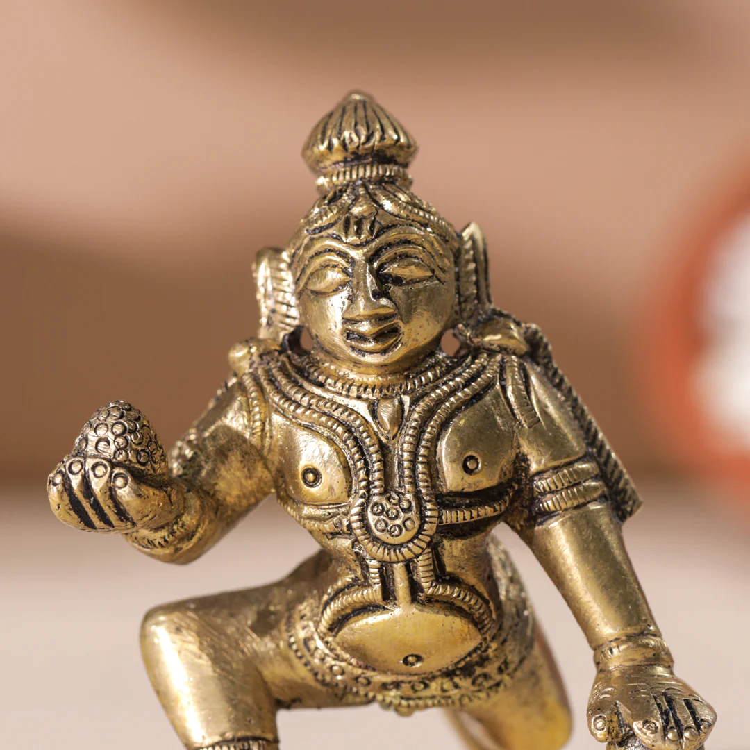 Brass Laddu Gopal Idol (3 Inch) - Image 4