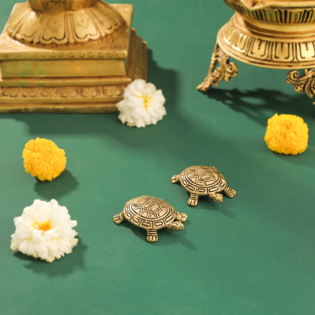 Brass Tortoise Vastu/Feng Shui Pair (0.5 Inch) - Image 4