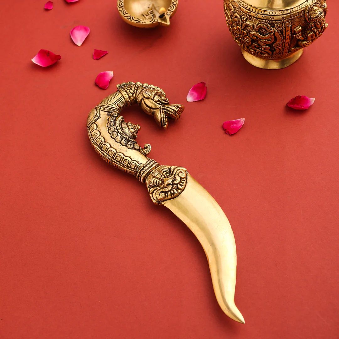 Brass Katar For Ceremonial And Decoration (10.5 Inch) - Image 3