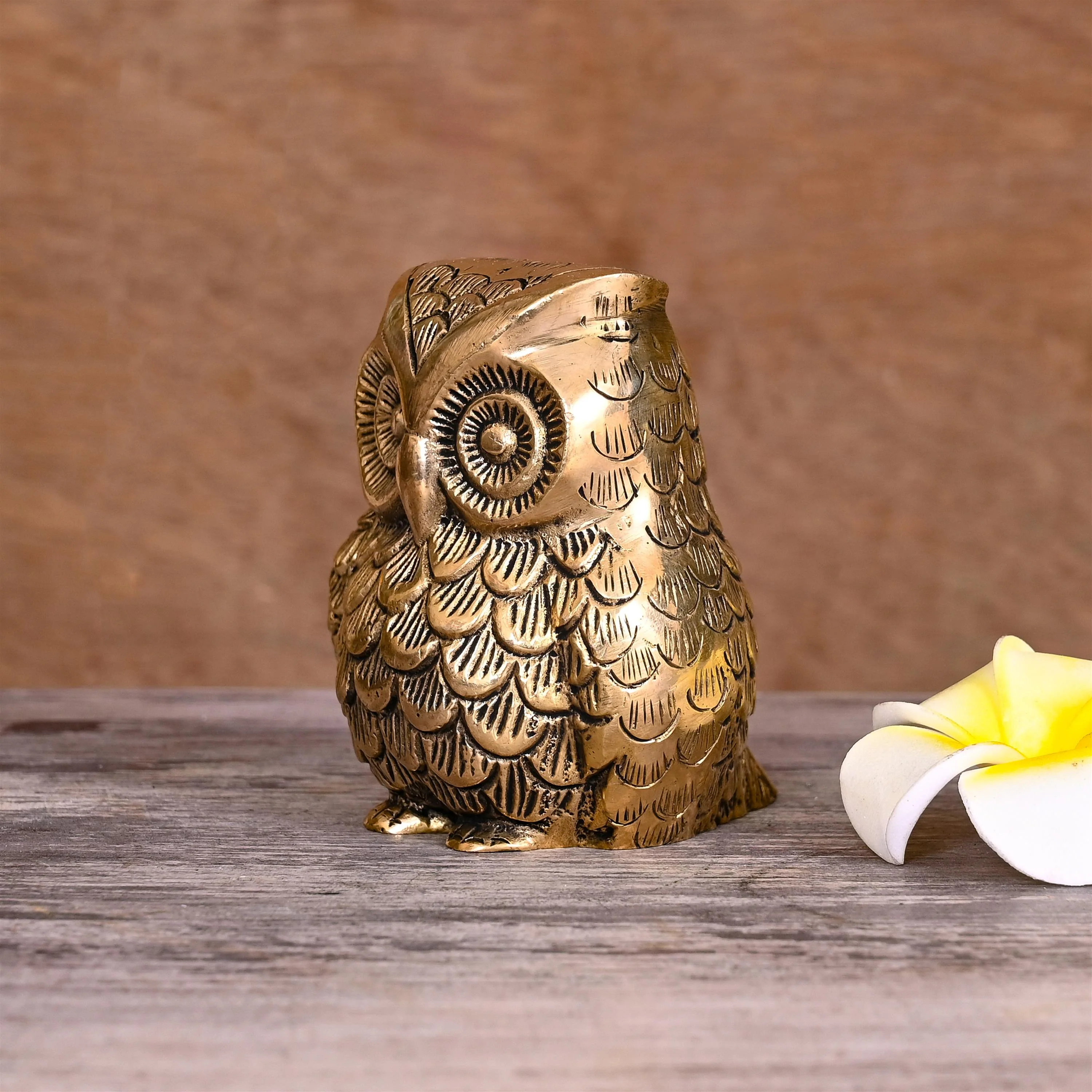 Brass Owl Figurine (2.5 Inch) - Image 2
