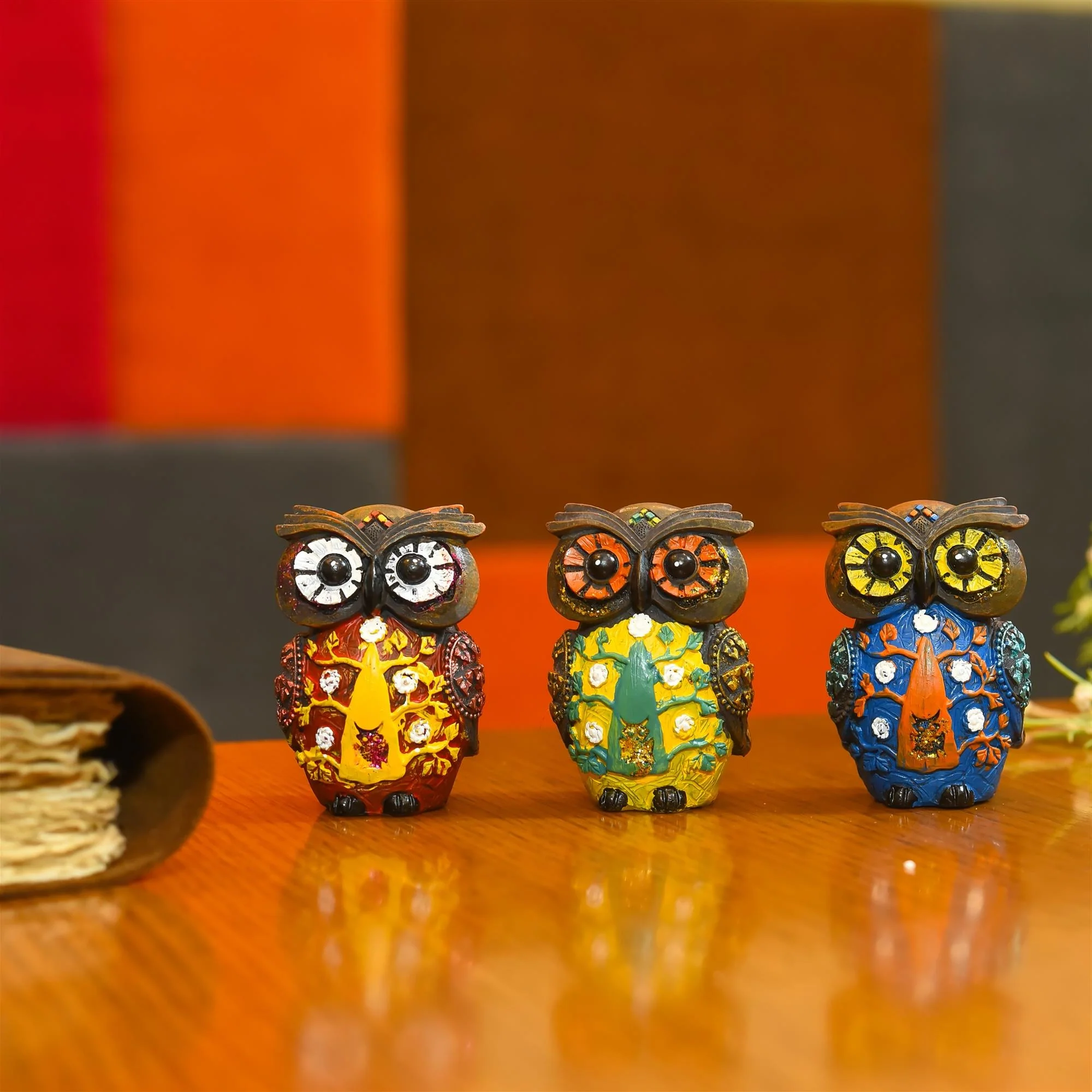 Polyresin Owl Home Decor Gift Set (3 Inch) - Image 3