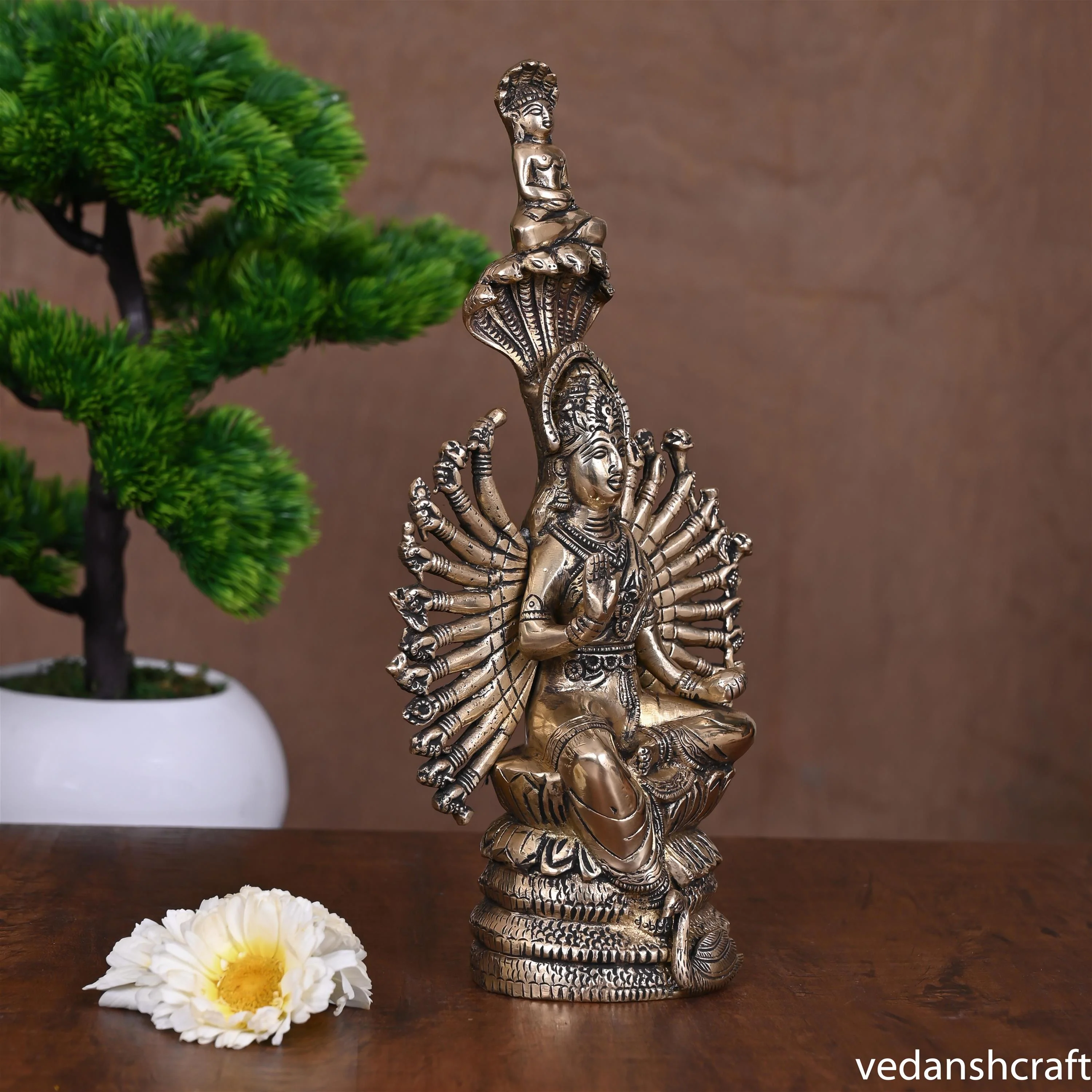 Brass Goddess Padmavati Idol (11 Inch) - Image 2