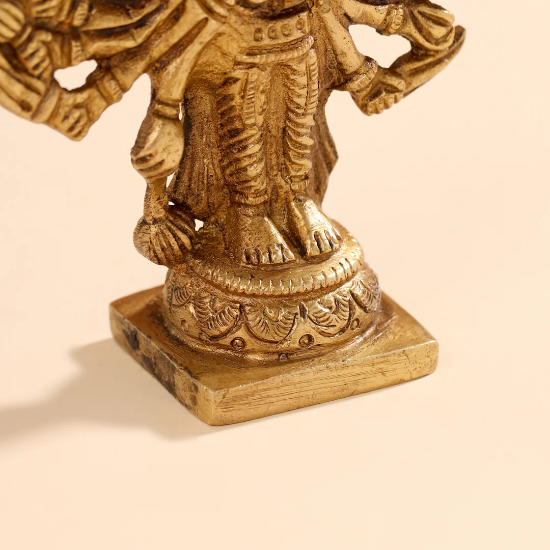 Brass Panchmukhi Hanuman Idol (4 Inch) - Image 6