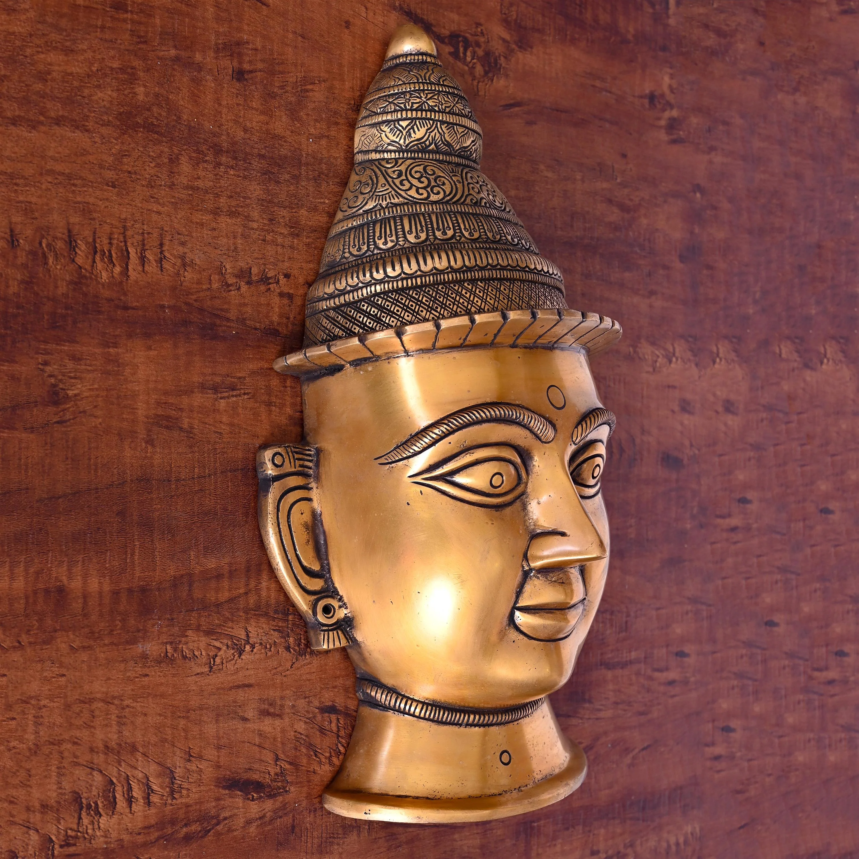 Brass Parvati Mukhlingam Wall Hanging (14.5 Inch) - Image 2