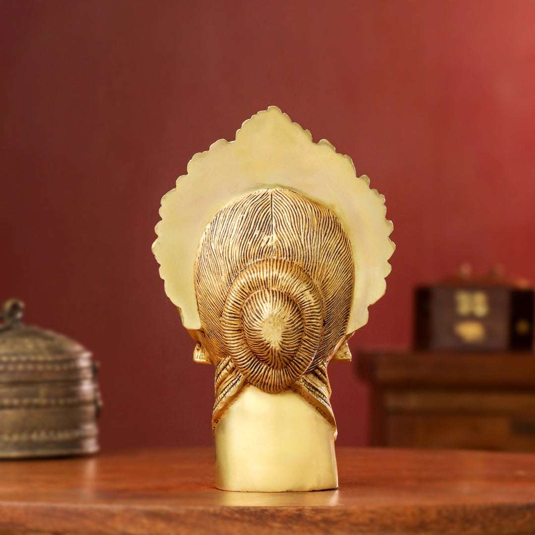 Brass Parvati Head Idol – Handmade Spiritual Decor (8.5 Inch) - Image 4