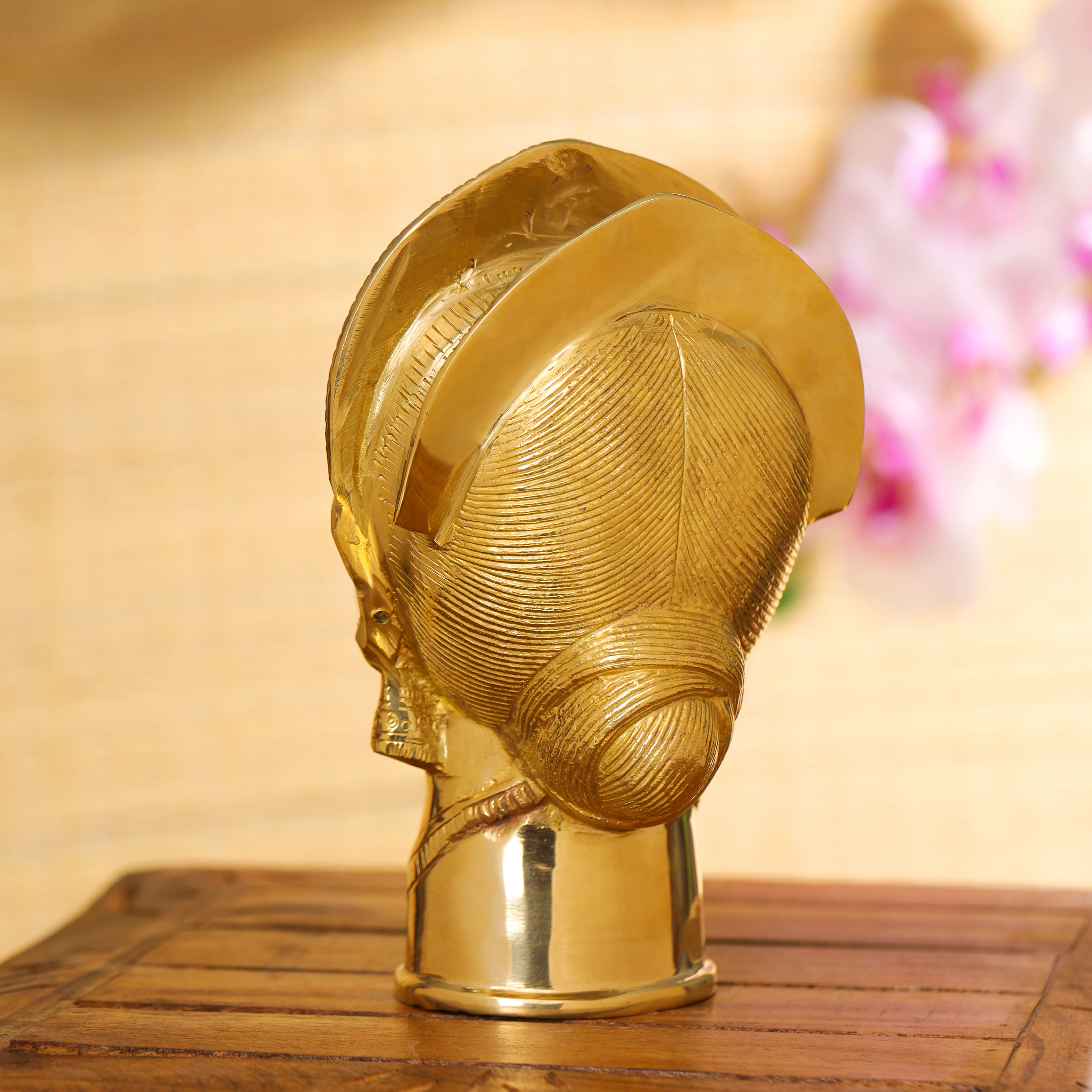 Brass Goddess Parvati Head (7.5 Inch) - Image 4