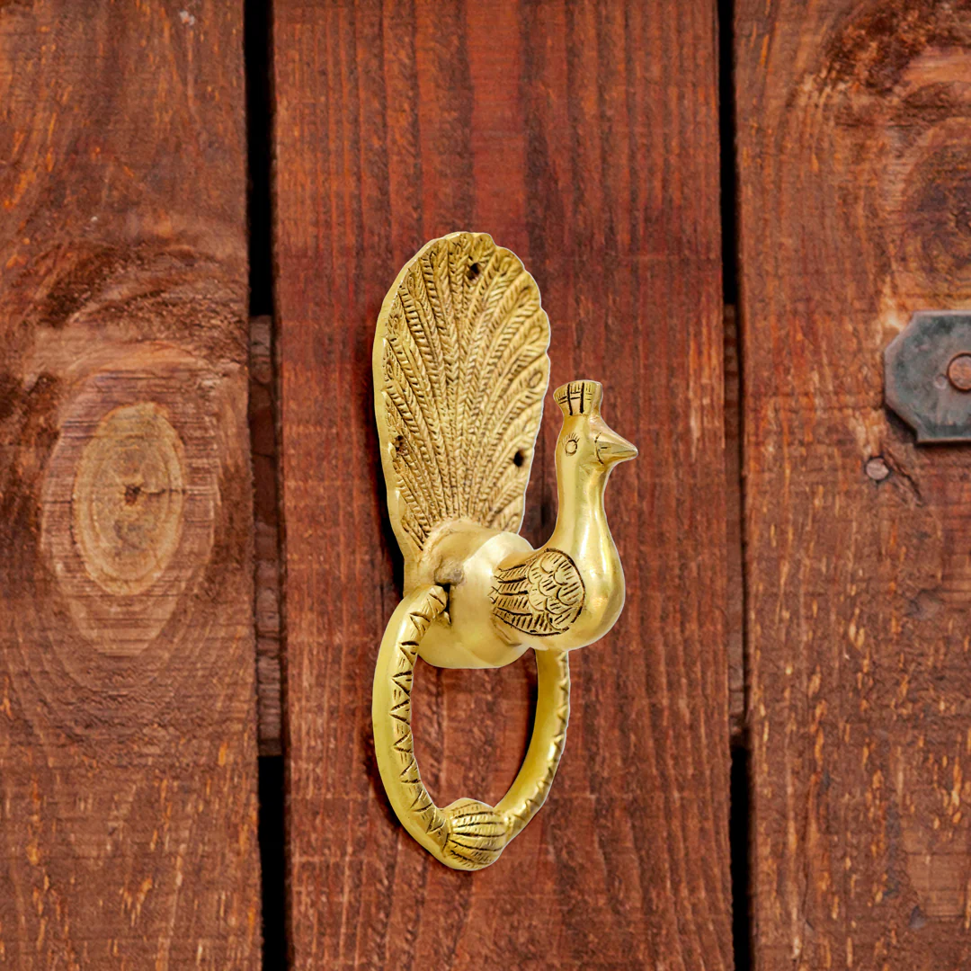 Brass Peacock Door Knocker (8 Inch) - Image 5