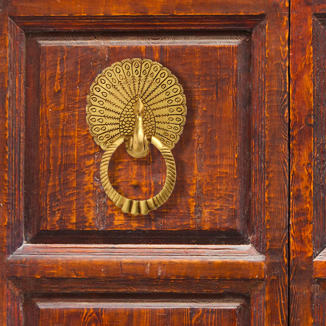 Brass Peacock Door Knocker (8 Inch) - Image 7
