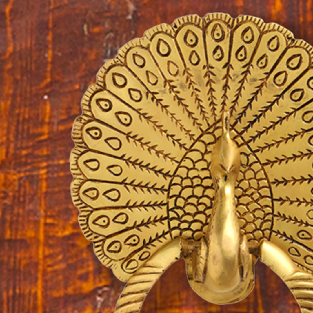Brass Peacock Door Knocker (8 Inch) - Image 9