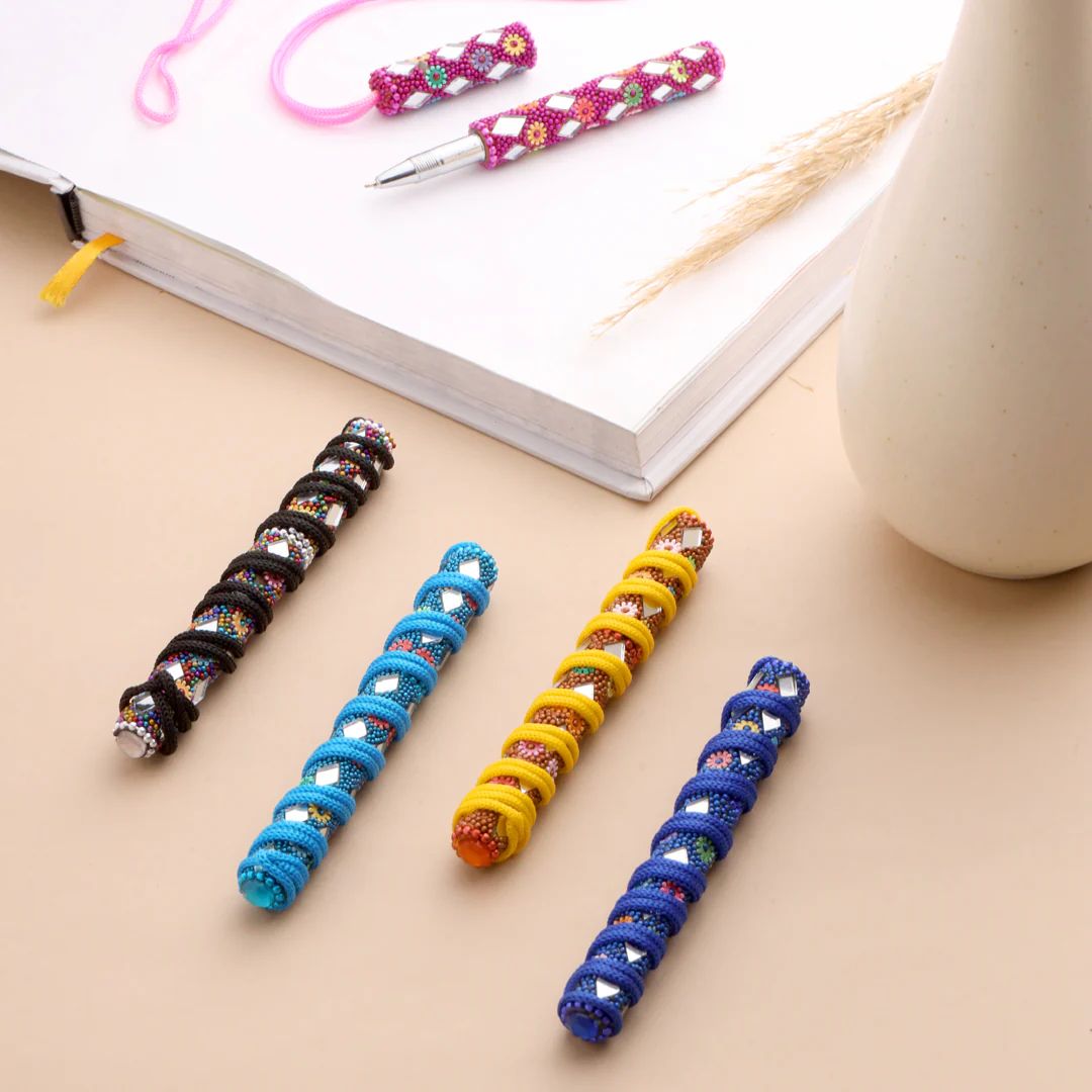 Mirror Work Ball Point Pen Set Of Five - Image 2