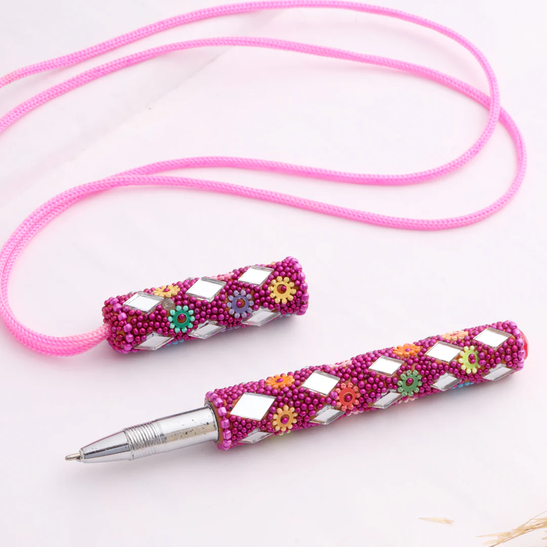 Mirror Work Ball Point Pen Set Of Five - Image 3