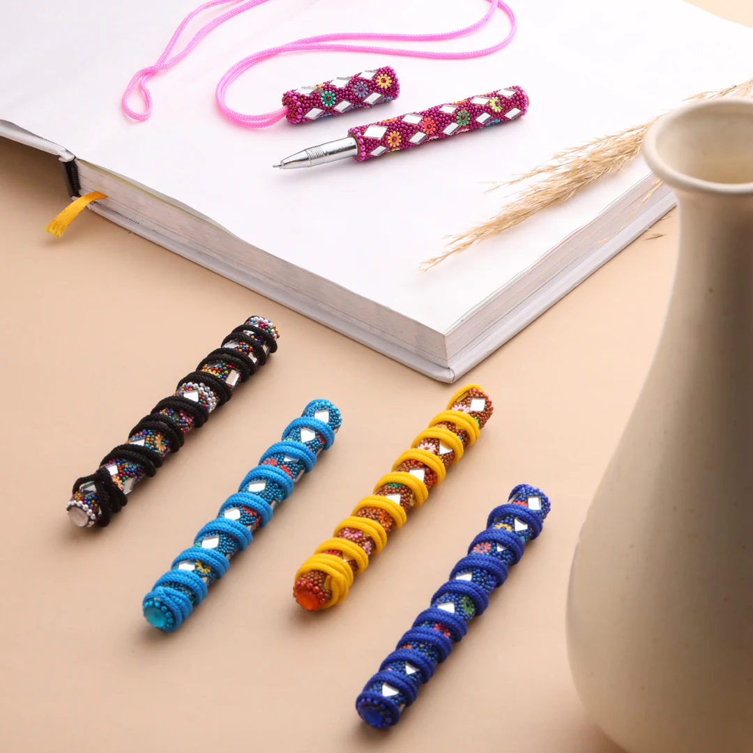 Mirror Work Ball Point Pen Set Of Five - Image 5