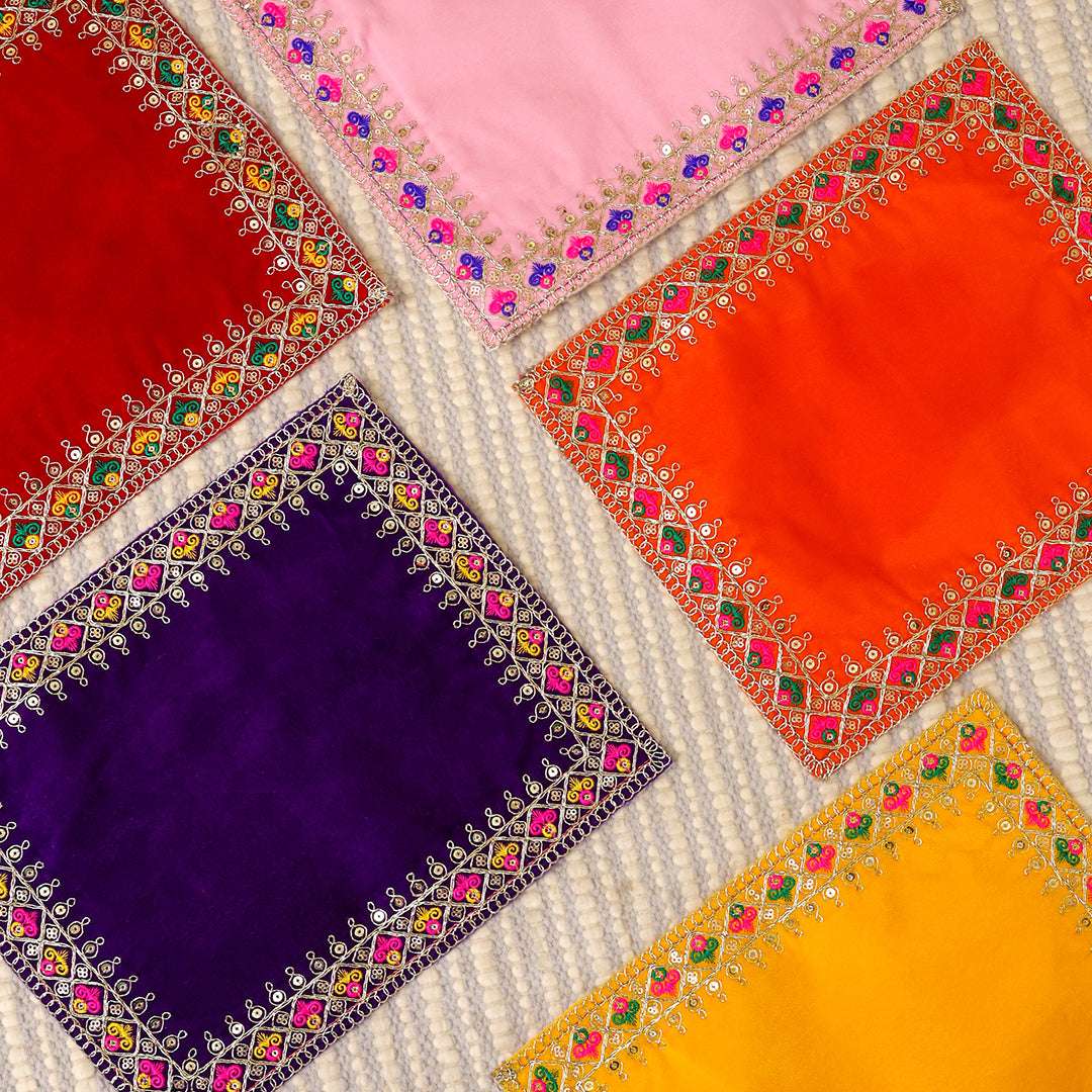 Hand Embroidered And Sequin Work God Pooja Asana (12 X 10 Inch) - Image 5