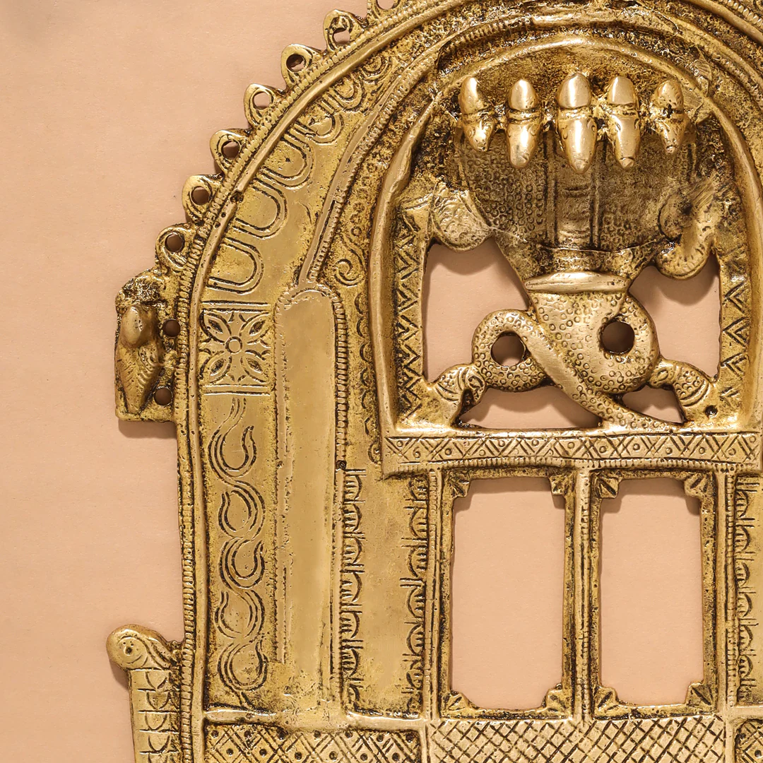 Brass Handcarved Prabhavali Frame (10 Inch) - Image 2