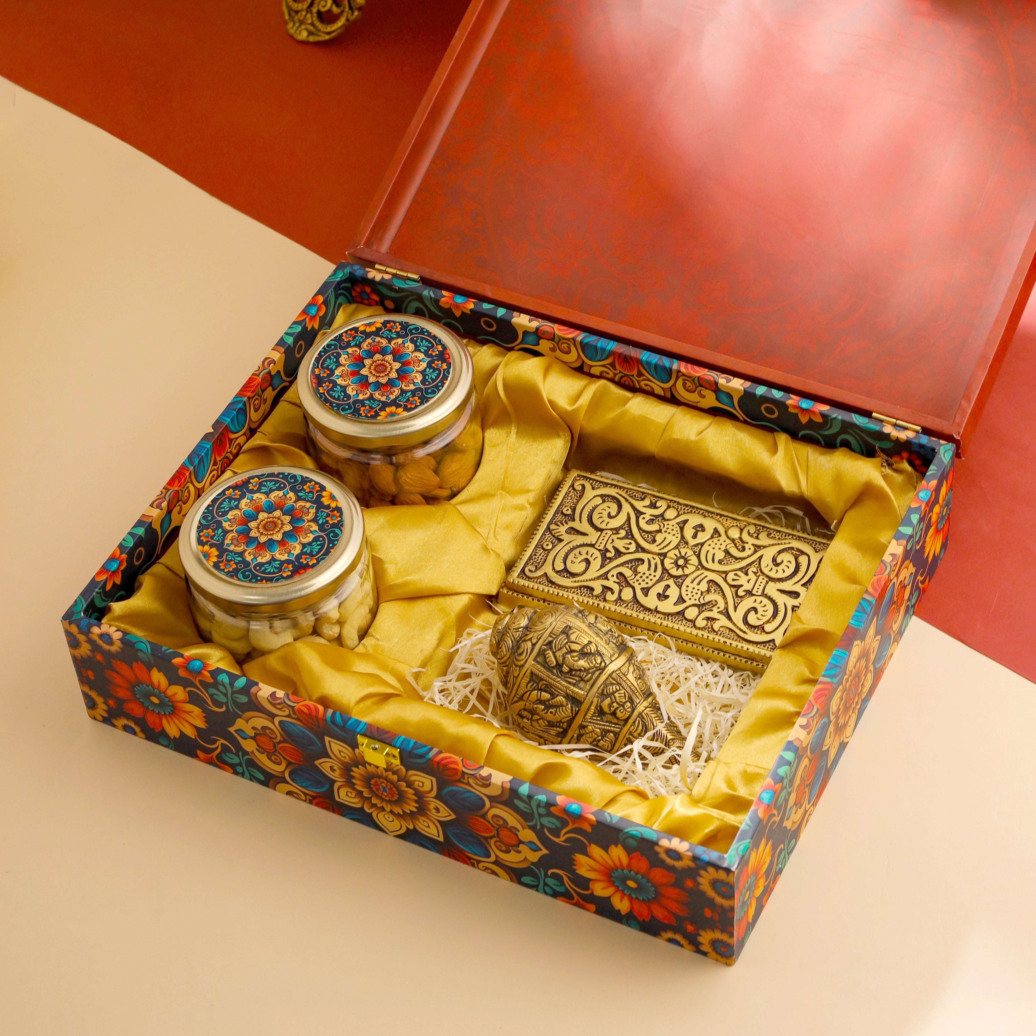 Premium Brass Chowki & Ganesh Conch House Warming Gift Hamper - Image 2