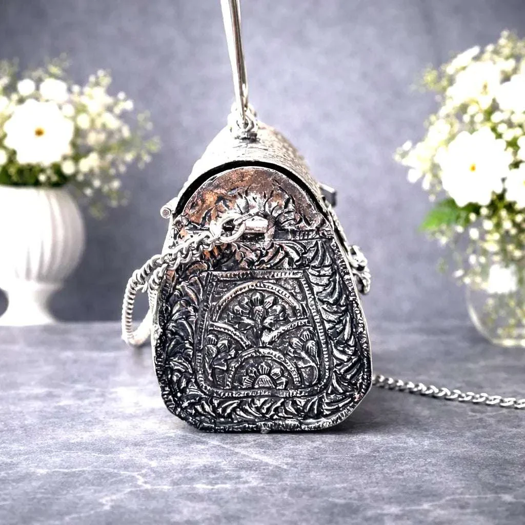 Brass Silver Plated Purse / Clutch bag (8.5 Inch) - Image 4