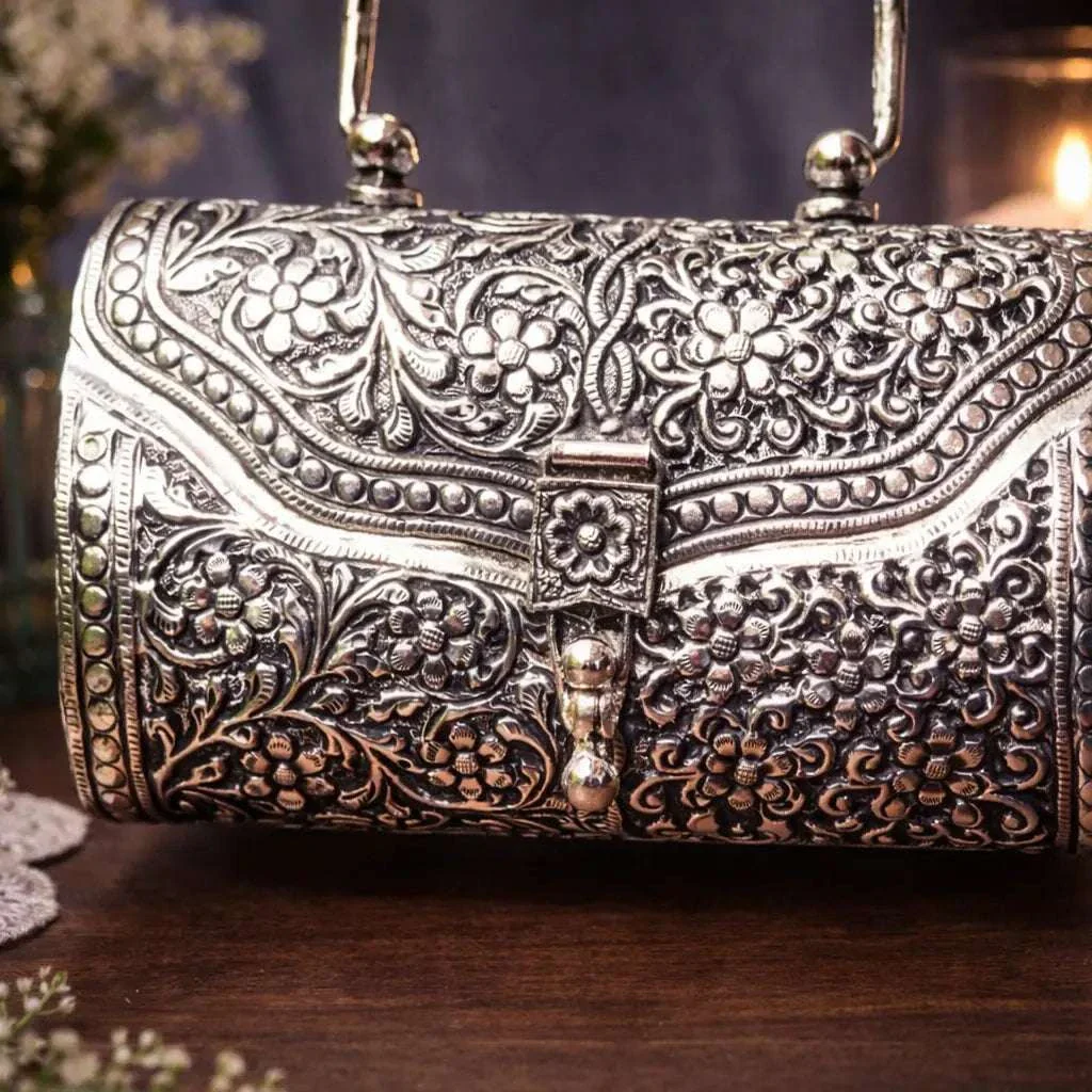 Brass Silver Plated Purse / Clutch bag (8.5 Inch) - Image 7