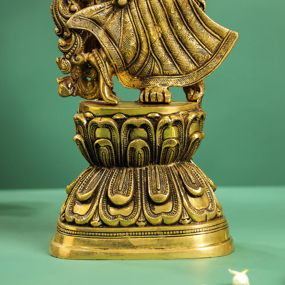 Brass Goddess Standing Radha Statue (30 Inch) - Image 7