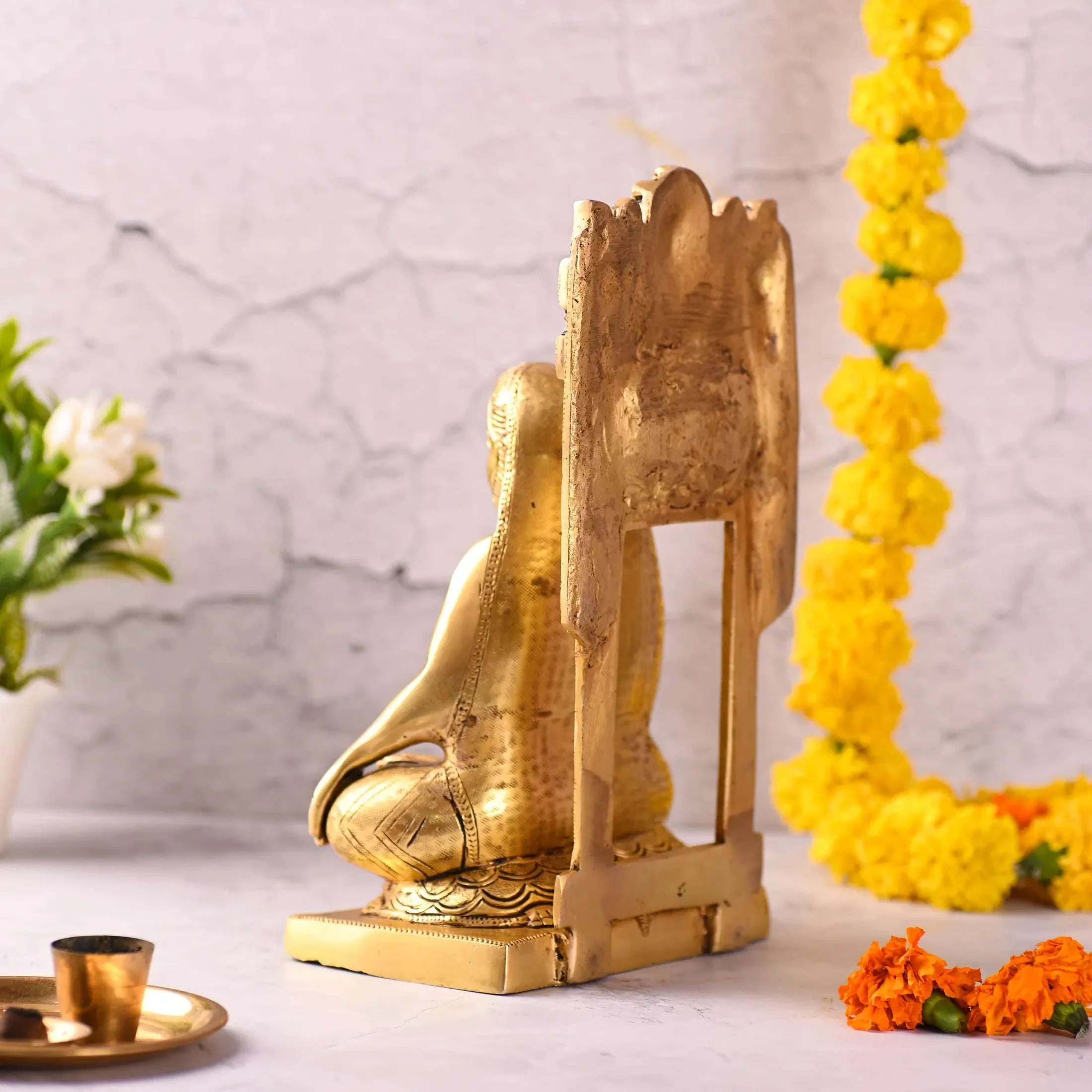 Brass Sitting Raghavendra Swamy Idol (10.5 Inch) - Image 4
