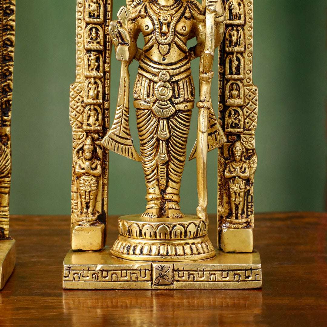 Brass Lord Ram Idol – Traditional Ram Darbar Style Statue - Image 4