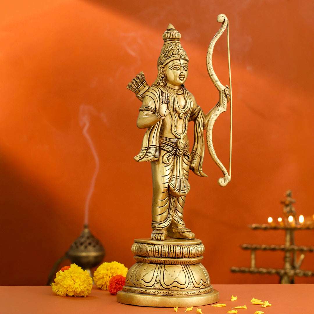 Brass Lord Ram Standing Statue (16 Inch) - Image 3